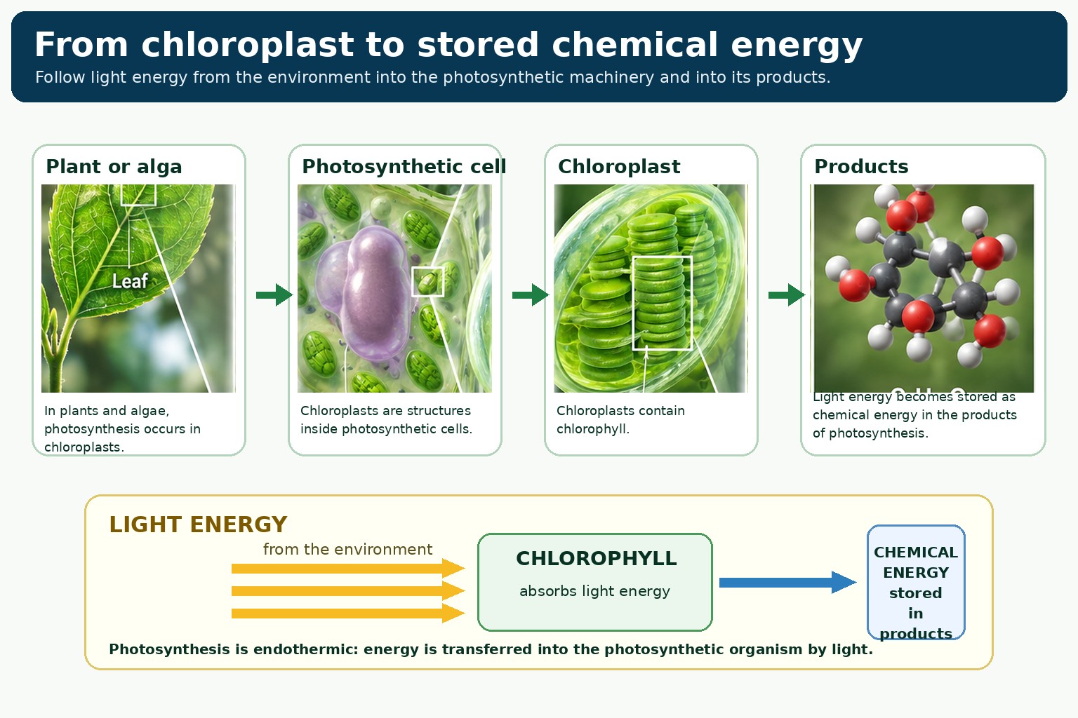 Photosynthesis — Visual 7 — From chloroplast to stored chemical energy